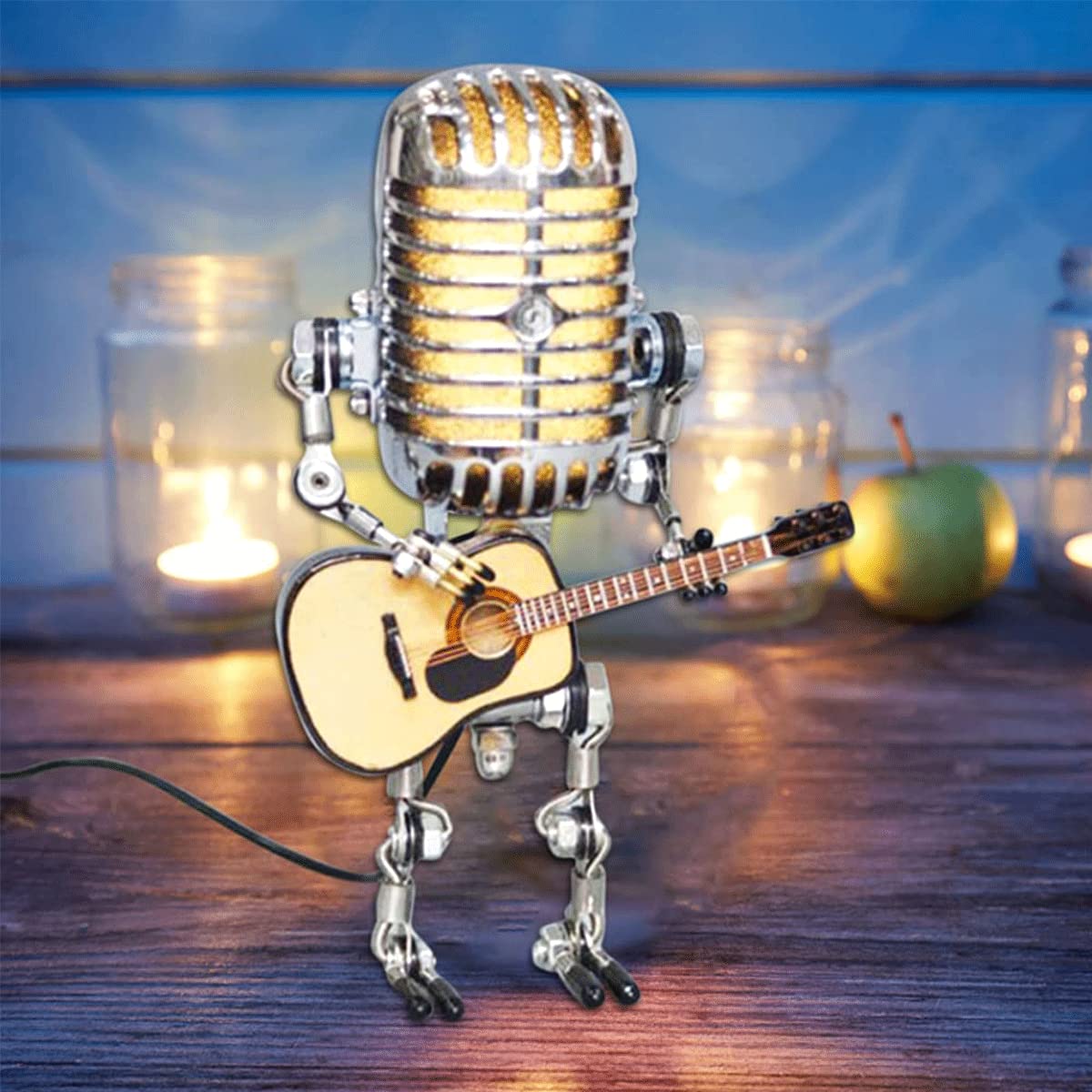 Vintage Metal Microphone Robot Desk Lamp🎸