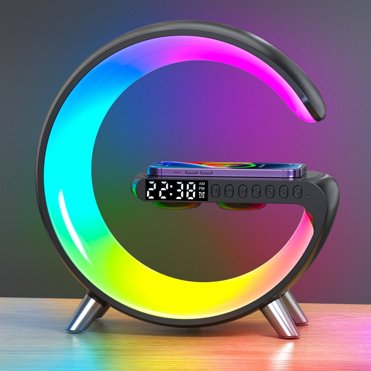 😍😍New Listing-Intelligent Wireless Charger Atmosphere Light Lamp Alarm Clock🔥