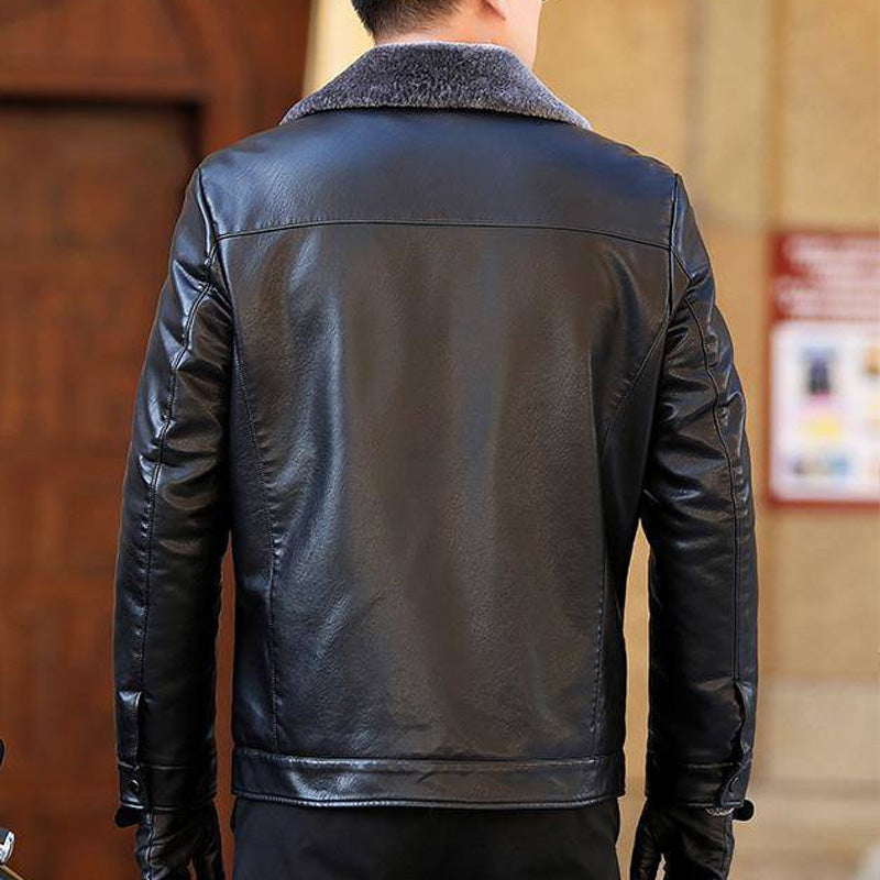 [Winter Gift] Men's Faux Fleece Lined Leather Warm Jacket