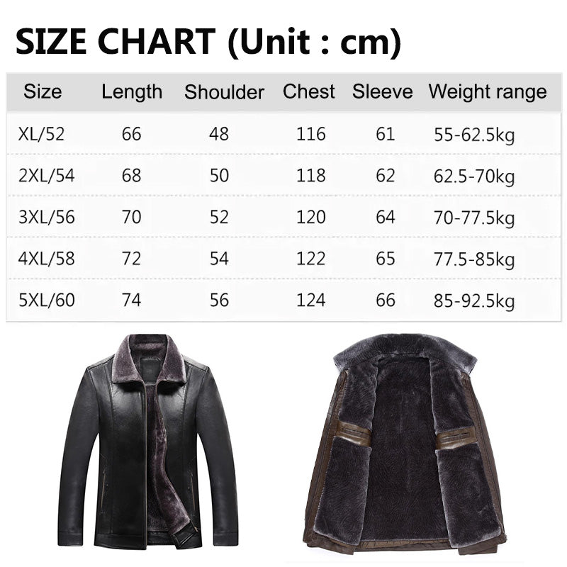 [Winter Gift] Men's Faux Fleece Lined Leather Warm Jacket